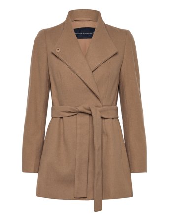 French Connection | Platform Felt Crossover Coat | 38