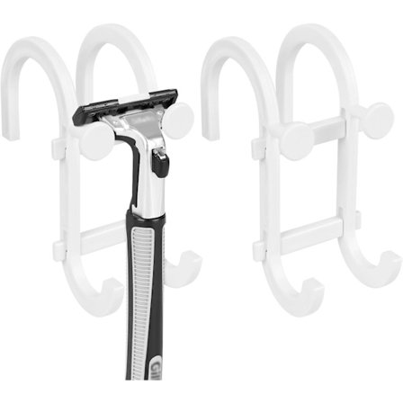 2-i-1 Barbermaskineholder & Loofah Opbevaring - Vægmonteret Badeværelsesorganisator Passer til Gillette ProGlide/Mach 3/Venus Platinum Barbermaskiner 