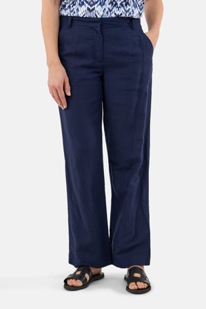 BRANDTEX - Hør Bukser – Navy – Skrålommer