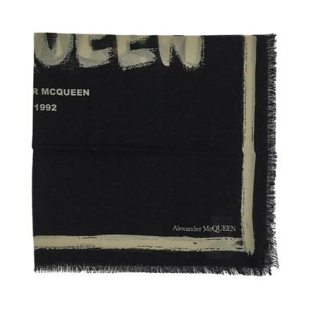 Alexander McQueen Printed Halstørklæde Sort, Dame Tørklæder, Størrelse: ONE Size