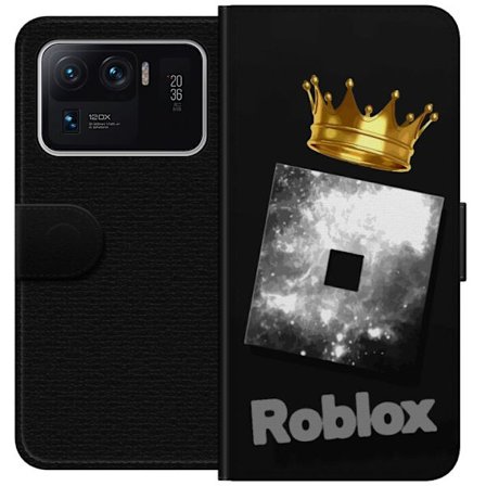 Kompatibelt Lommeboketui til Xiaomi Xiaomi Mi 11 Ultra Minimalistisk svart og sølvfarget Roblox-symbol med gylden krone og luksuriøs gamer-estetikk