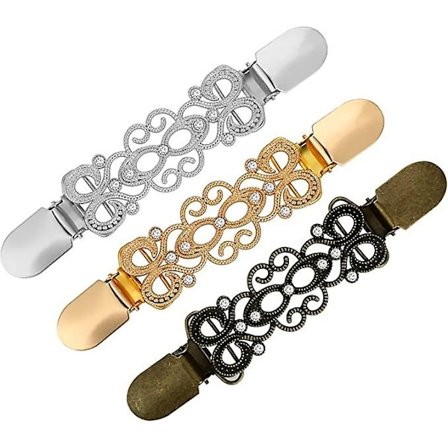 3-delat koftspänne, blommig skjortklämma i metall, damaccessoarer