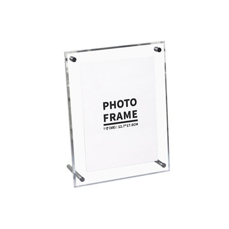 Akrylfotoram 12 X 16 cm 4,7 X 6,2 tum Transparent Display för Certifikat Foton med Metallstativ