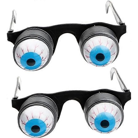2 stk nyhetsfestbriller, morsomme briller, brilleleker for barn, briller med utstående øyne, barnebriller, øyeeple