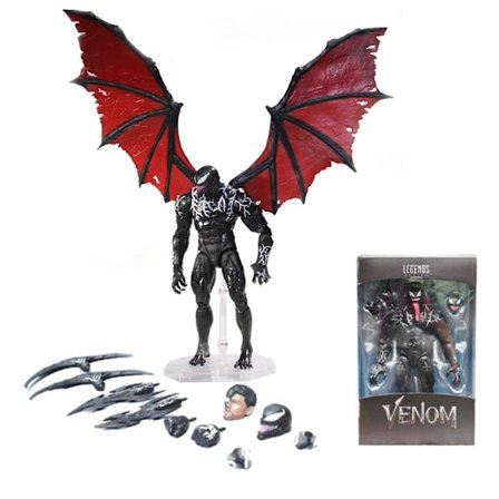 7'' Venom Action Figure siivillä ja telineillä, liikkuvat Venom-hahmo lelu, tarjous