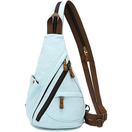 Canvas Sling Bag - Liten Crossbody ryggsäck Shoulder Casual Daypack ryggsäck för män kvinnor