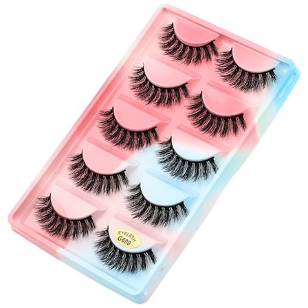 3D-tekokärsimyskukat 100 % käsintehdyt ylelliset tuuheat tekoripset, kevyet pörröiset irtoripset, 5 parin pakkaus (G600)