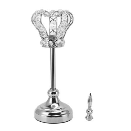 Kynttilänjalka hopea kruunun muotoinen galvanointi ulkonäkö vintage romanttinen rauta hää kynttilänjalat