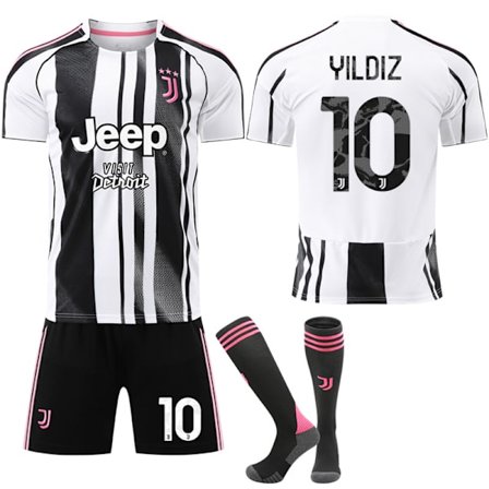 25-26 Juventus F.C. Hjemme NO.10 Yıldız Drakter Barn Voksen Fotballutstyr Med Sokker