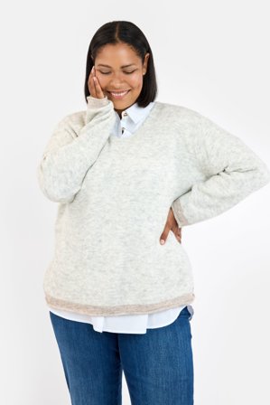 CISO - Langærmet Strik - Grå Melange