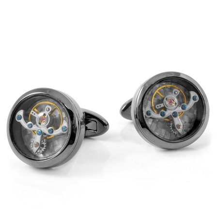 Black Mechanical Cufflinks for Men
