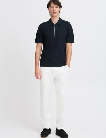 Casual Friday Cfjoe Ss Structured Polo Knit - Navy - XL