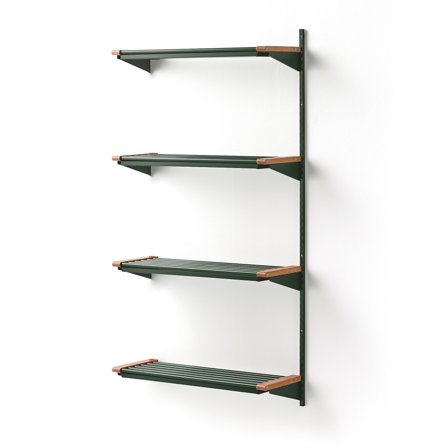 Wandgarderobenschrank JEPPE mit 4 Schuhböden, Anbauelement, 1790x900x310 mm, grün/eiche