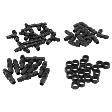 Vanningsfittingssett for 1/2 tommers rør-mothakekoblinger (16 mm .520 Id) drypp eller sprinkler