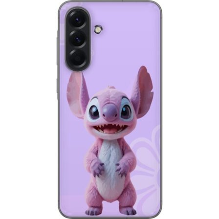 Kompatibelt Mobildeksel til Samsung Samsung Galaxy A56 Pink Stitch kawaii motiv - søt rosa figur i tegneseriestil med blomster, perfekt for fans av s