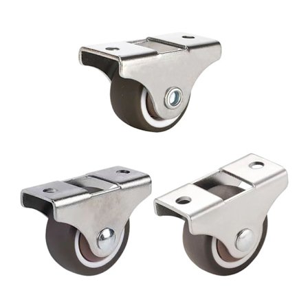 Set med 12 möbelhjul 25mm universal mini rulle svart fot