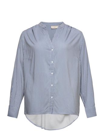 Carjuliana Ls Shirt Wvn Blue ONLY Carmakoma