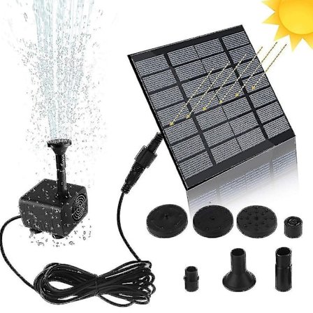 Solcelledamp, Springvandspumpe, Solpumpe, Havefontæne, Vandfunktion