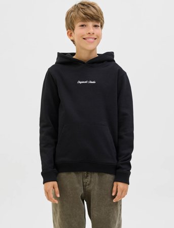 Jack & Jones Jornorrebro Emb Sweat Hood Noos Jnr - Black - 140