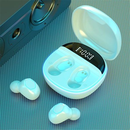 Bluetooth 5.2-hörlurar med laddningsbox Trådlösa hörlurar 9D Stereo Sports Earbuds Headset med mikrofon