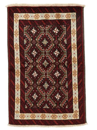 Medallion Small Baluch Rug 82X126 Wool