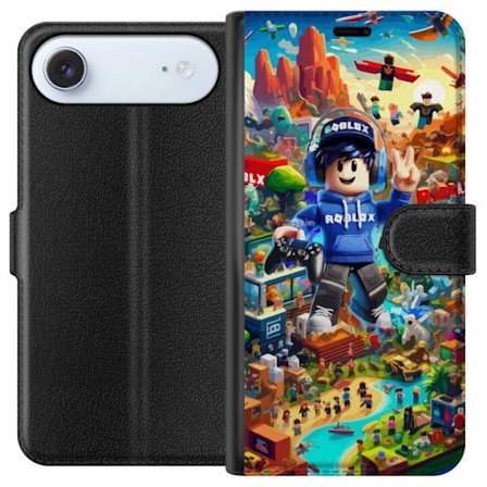 Kompatibelt Plånboksfodral till Apple Apple iPhone 17 Air Stor detaljerad Roblox-värld fylld med karaktärer, äventyr och färgstarka miljöer perf