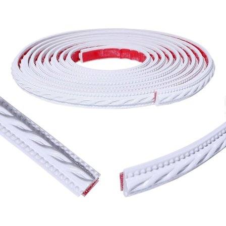Flexibel Formlist Vägglist Självhäftande Flexibel 5 Meter Formlist Vägglist Vit Texturerad Flexibel Formgjutna Lister för Väggdörr [DB]