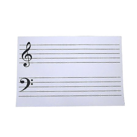 Lättviktig undervisningstavla, whiteboard med notlinjer