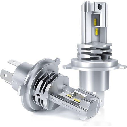 H4 LED-polttimot, 6500K valkoinen, yhteensopiva autojen 12V-24V ajovalojen jälkiasennussarjojen kanssa (2 polttimoa)