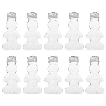 10 stk. Peberkageflasker Juletræshænge Transparent Flasker Tomme Genopfyldelige Flasker (FMY) Sølv 9,5X4,5X2,3CM