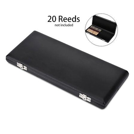 Trä PU läderfodral Reed Case Holder Förvaringslåda för 20 st Oboe Reeds #3