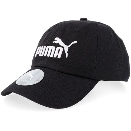 Puma - Svart unconstructed Keps - Kids Essential No 1 Logo Cap Jr Black Dad Cap @ Hatstore