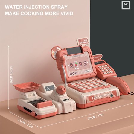 Legetøjs kasseapparat til børn - Læringslegetøj til børn - Perfekt gave til piger og drenge