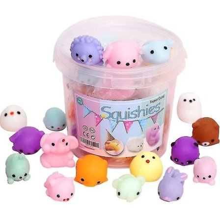 24-pack Mjuka Leksaker Söta Djur Anti-Stressboll Mochi Leksaker Stressreducerande Leksaker