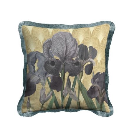 Dekorativ fløjlspude 45x45cm, flerfarvet grå