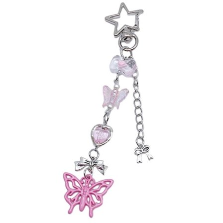 Y2K Stil Mobiltelefon Vedhæng Perlebesatte Telefonkæder Aftagelig Telefon Snor Stilfulde Telefonrem Dekorationer til Piger