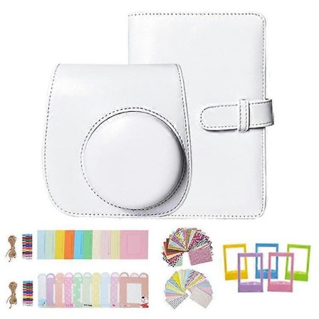 Kompatibelt Kompatibelt med FujiFilm Instax Mini 12 / 11 / 9 / 8 Kameratilbehør 7-i-1 Bundle Kit Inkluderer Taske, Filmklistermærker, Bordrammer