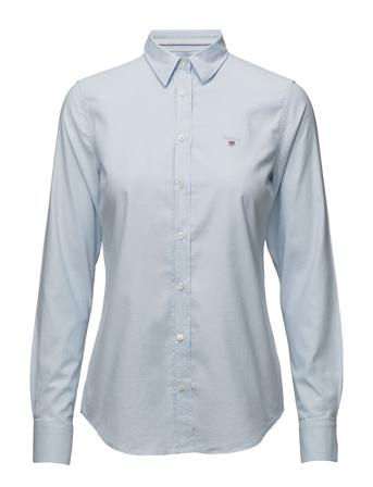 Stretch Oxford Solid Långärmad Skjorta Blå GANT