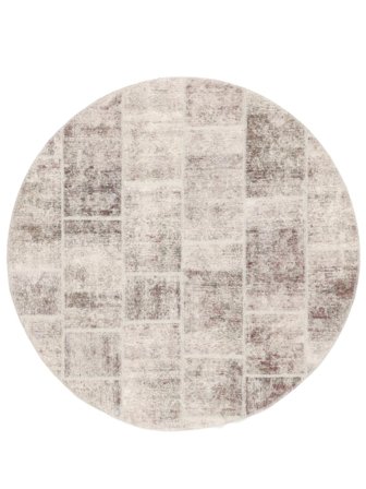 Noué À La Main Patchwork Tapis Ø 196 De Laine Orange/Marron