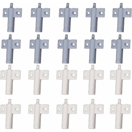 20 st köksdörr dämpare buffert dämpare låda hög hållfasthet återvinningsbar ABS-material minska buller för kontor/skåp/lådor och dörrar (vit + grå)