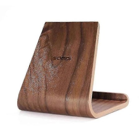 Samdi Pähkinäpuu Puhelin Tabletti Teline Telakointiasema Kehto iPhone 7 Plus iPad mini Air Sa:lle