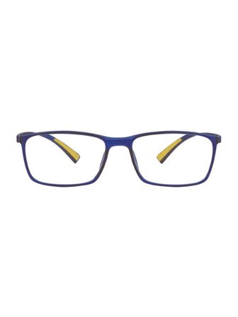 BA Optikk Unisex ready reader in color blue with yellow details on the temples. +2.50