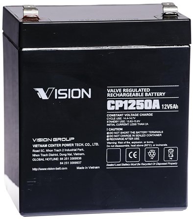 Vision CP1250A Batteri 12V, 5 Ah, Elfördelning & strömförsörjning