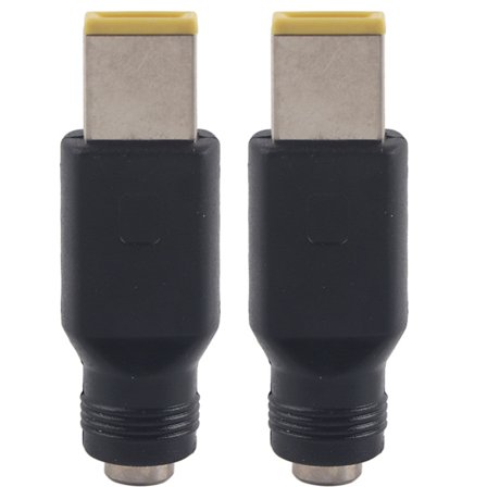 2 stk. Laptop Strømadapter Hode 5.5x2.1mm Hunn til 11x5.0mm Hann Firkantet Passer Lenovo Notebook