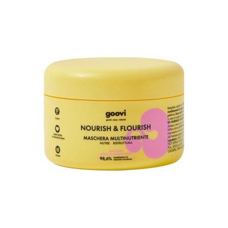 Goovi Cura dei Capelli NOURISH & FLOURISH Maschera Multinutriente 200ml - Maschera Nutriente Capelli