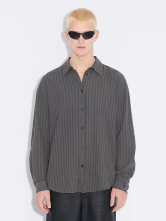 Holzweiler Elja Stripe Shirt - Dk. Grey - Men's - M