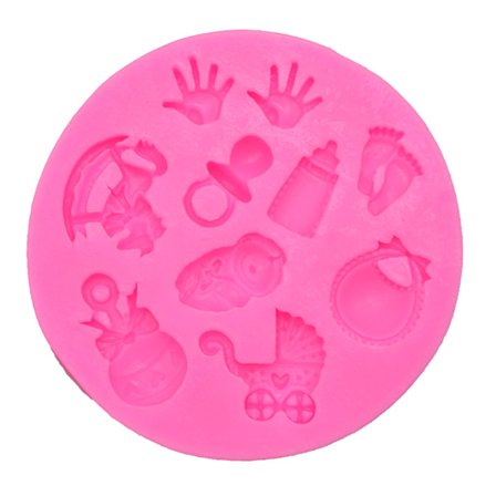 Set med 1 Baby Silikon form Bakning Silikon Fondant Form Baby Godis Cupcake Mould Baby Shower Dekoration