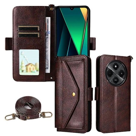 Multi-kort Slots Crossbody Ko Læder Telefon Cover-lingling}