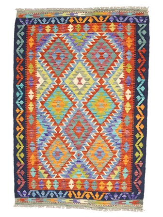 Käsinkudottu Kelim Afghan Old Style Matot 107X158 Villamatto Pieni Matto