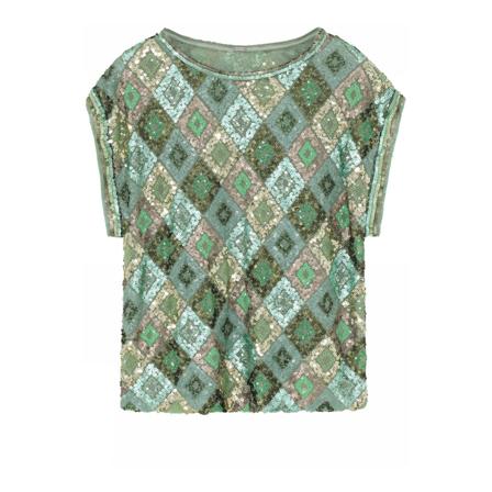 Gustav Gustav Nikki, Sequince T-Shirt Toppe & T-Shirts 48703/1578 Chinois Green Grøn, Dame